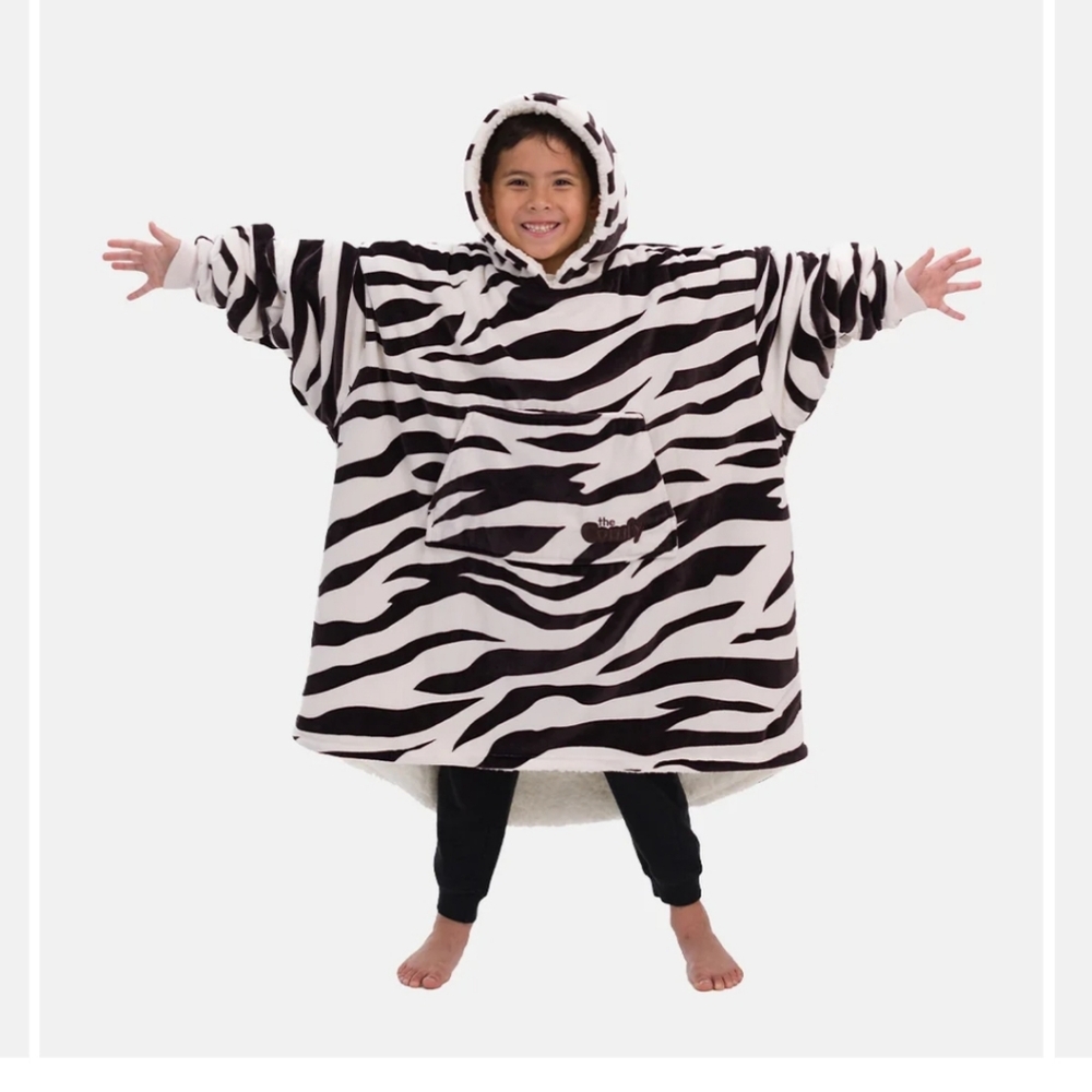 The Comfy Original Jr. Zebra Print Hoodie Blanket - Picture 4 of 6